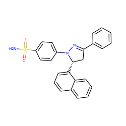 NS(=O)(=O)c1ccc(N2N=C(c3ccccc3)C[C@@H]2c2cccc3ccccc23)cc1 ZINC000473134479