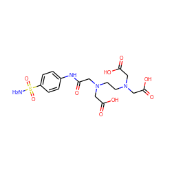 NS(=O)(=O)c1ccc(NC(=O)CN(CCN(CC(=O)O)CC(=O)O)CC(=O)O)cc1 ZINC000022925456