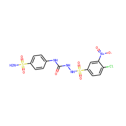 NS(=O)(=O)c1ccc(NC(=O)NNS(=O)(=O)c2ccc(Cl)c([N+](=O)[O-])c2)cc1 ZINC000299833025