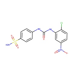 NS(=O)(=O)c1ccc(NC(=O)Nc2cc([N+](=O)[O-])ccc2Cl)cc1 ZINC000114362369