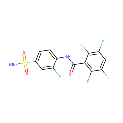NS(=O)(=O)c1ccc(NC(=O)c2c(F)c(F)cc(F)c2F)c(F)c1 ZINC000003960037