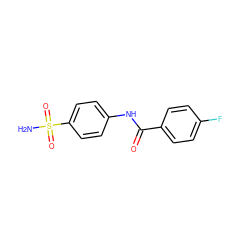 NS(=O)(=O)c1ccc(NC(=O)c2ccc(F)cc2)cc1 ZINC000000051779