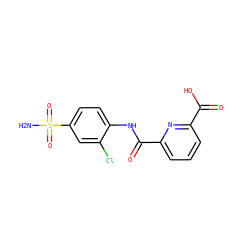 NS(=O)(=O)c1ccc(NC(=O)c2cccc(C(=O)O)n2)c(Cl)c1 ZINC000013799115