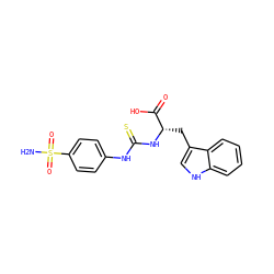 NS(=O)(=O)c1ccc(NC(=S)N[C@@H](Cc2c[nH]c3ccccc23)C(=O)O)cc1 ZINC000013584108