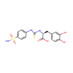 NS(=O)(=O)c1ccc(NC(=S)N[C@@H](Cc2ccc(O)c(O)c2)C(=O)O)cc1 ZINC000013835660