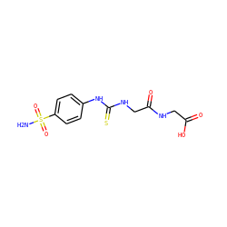 NS(=O)(=O)c1ccc(NC(=S)NCC(=O)NCC(=O)O)cc1 ZINC000013835663
