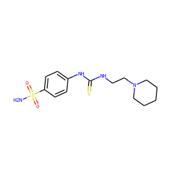 NS(=O)(=O)c1ccc(NC(=S)NCCN2CCCCC2)cc1 ZINC000004750083