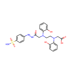 NS(=O)(=O)c1ccc(NNC(=O)CN(CCN(CC(=O)O)c2ccccc2O)c2ccccc2O)cc1 ZINC000029248584