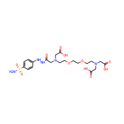 NS(=O)(=O)c1ccc(NNC(=O)CN(CCOCCOCCN(CC(=O)O)CC(=O)O)CC(=O)O)cc1 ZINC000029248861