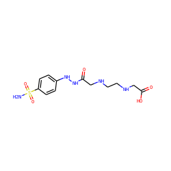 NS(=O)(=O)c1ccc(NNC(=O)CNCCNCC(=O)O)cc1 ZINC000022925371