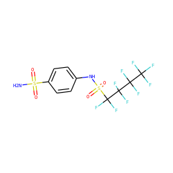 NS(=O)(=O)c1ccc(NS(=O)(=O)C(F)(F)C(F)(F)C(F)(F)C(F)(F)F)cc1 ZINC000034718122