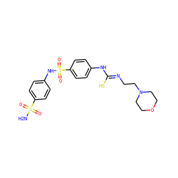 NS(=O)(=O)c1ccc(NS(=O)(=O)c2ccc(N/C(S)=N/CCN3CCOCC3)cc2)cc1 ZINC000028523977
