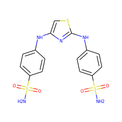 NS(=O)(=O)c1ccc(Nc2csc(Nc3ccc(S(N)(=O)=O)cc3)n2)cc1 ZINC000653836199