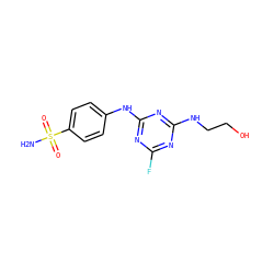 NS(=O)(=O)c1ccc(Nc2nc(F)nc(NCCO)n2)cc1 ZINC000096940378