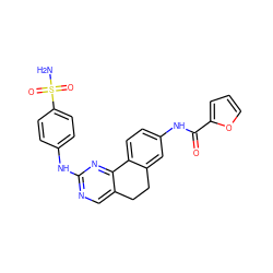 NS(=O)(=O)c1ccc(Nc2ncc3c(n2)-c2ccc(NC(=O)c4ccco4)cc2CC3)cc1 ZINC000049048269