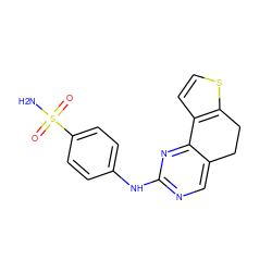 NS(=O)(=O)c1ccc(Nc2ncc3c(n2)-c2ccsc2CC3)cc1 ZINC000049113415