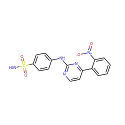 NS(=O)(=O)c1ccc(Nc2nccc(-c3ccccc3[N+](=O)[O-])n2)cc1 ZINC001772637607