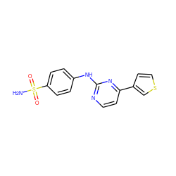 NS(=O)(=O)c1ccc(Nc2nccc(-c3ccsc3)n2)cc1 ZINC000049037184