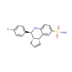 NS(=O)(=O)c1ccc2c(c1)[C@@H]1C=CC[C@@H]1[C@@H](c1ccc(Br)cc1)N2 ZINC000001088536