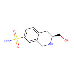 NS(=O)(=O)c1ccc2c(c1)CN[C@H](CO)C2 ZINC000013606981