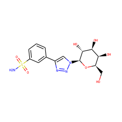 NS(=O)(=O)c1cccc(-c2cn([C@@H]3O[C@H](CO)[C@H](O)[C@H](O)[C@H]3O)nn2)c1 ZINC000103242286