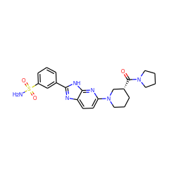 NS(=O)(=O)c1cccc(-c2nc3ccc(N4CCC[C@@H](C(=O)N5CCCC5)C4)nc3[nH]2)c1 ZINC001772633064