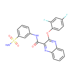 NS(=O)(=O)c1cccc(NC(=O)c2nc3ccccc3nc2Oc2ccc(F)cc2F)c1 ZINC000143188091