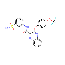 NS(=O)(=O)c1cccc(NC(=O)c2nc3ccccc3nc2Oc2ccc(OC(F)(F)F)cc2)c1 ZINC000143202976