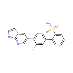 NS(=O)(=O)c1ccccc1-c1ccc(-c2cnc3[nH]ccc3c2)c(F)c1 ZINC000224824359