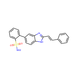 NS(=O)(=O)c1ccccc1-c1ccc2[nH]c(/C=C/c3ccccc3)nc2c1 ZINC000117144855