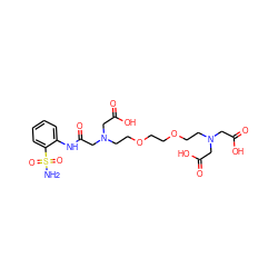 NS(=O)(=O)c1ccccc1NC(=O)CN(CCOCCOCCN(CC(=O)O)CC(=O)O)CC(=O)O ZINC000029231193