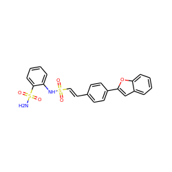 NS(=O)(=O)c1ccccc1NS(=O)(=O)/C=C/c1ccc(-c2cc3ccccc3o2)cc1 ZINC000147487450