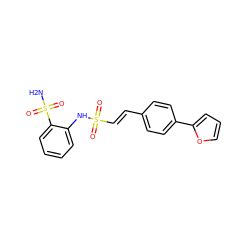 NS(=O)(=O)c1ccccc1NS(=O)(=O)/C=C/c1ccc(-c2ccco2)cc1 ZINC000043206721