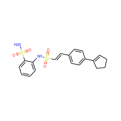 NS(=O)(=O)c1ccccc1NS(=O)(=O)/C=C/c1ccc(C2=CCCC2)cc1 ZINC000149480982