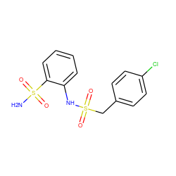 NS(=O)(=O)c1ccccc1NS(=O)(=O)Cc1ccc(Cl)cc1 ZINC000147612616