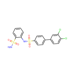 NS(=O)(=O)c1ccccc1NS(=O)(=O)c1ccc(-c2ccc(Cl)c(Cl)c2)cc1 ZINC000149074185