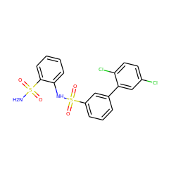 NS(=O)(=O)c1ccccc1NS(=O)(=O)c1cccc(-c2cc(Cl)ccc2Cl)c1 ZINC000148404549