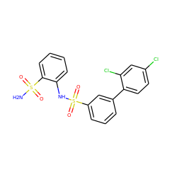 NS(=O)(=O)c1ccccc1NS(=O)(=O)c1cccc(-c2ccc(Cl)cc2Cl)c1 ZINC000147524467