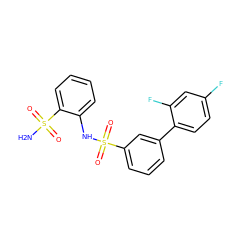 NS(=O)(=O)c1ccccc1NS(=O)(=O)c1cccc(-c2ccc(F)cc2F)c1 ZINC000148636512