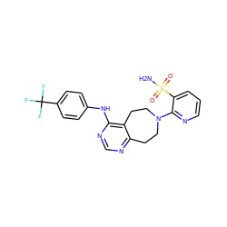 NS(=O)(=O)c1cccnc1N1CCc2ncnc(Nc3ccc(C(F)(F)F)cc3)c2CC1 ZINC000064549609