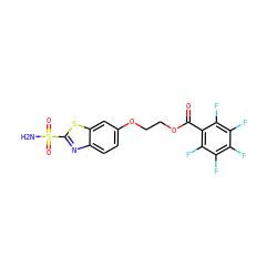 NS(=O)(=O)c1nc2ccc(OCCOC(=O)c3c(F)c(F)c(F)c(F)c3F)cc2s1 ZINC000013835323