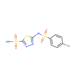 NS(=O)(=O)c1nnc(NS(=O)(=O)c2ccc(Br)cc2)s1 ZINC000028526472