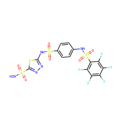 NS(=O)(=O)c1nnc(NS(=O)(=O)c2ccc(NS(=O)(=O)c3c(F)c(F)c(F)c(F)c3F)cc2)s1 ZINC000027522394
