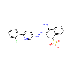 Nc1c(/N=N/c2ccc(-c3ccccc3Cl)nc2)cc(S(=O)(=O)O)c2ccccc12 ZINC000223768247