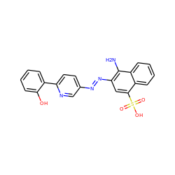 Nc1c(/N=N/c2ccc(-c3ccccc3O)nc2)cc(S(=O)(=O)O)c2ccccc12 ZINC001772625441