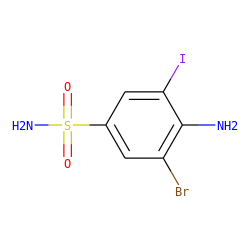 Nc1c(Br)cc(S(N)(=O)=O)cc1I ZINC000013520155