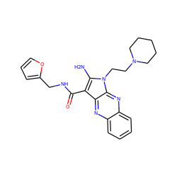 Nc1c(C(=O)NCc2ccco2)c2nc3ccccc3nc2n1CCN1CCCCC1 ZINC000002291595