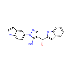 Nc1c(C(=O)c2cc3ccccc3[nH]2)cnn1-c1ccc2[nH]ccc2c1 ZINC001772598053