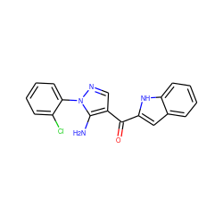 Nc1c(C(=O)c2cc3ccccc3[nH]2)cnn1-c1ccccc1Cl ZINC001772653377