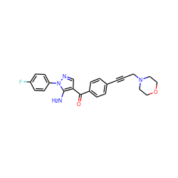 Nc1c(C(=O)c2ccc(C#CCN3CCOCC3)cc2)cnn1-c1ccc(F)cc1 ZINC000013683044